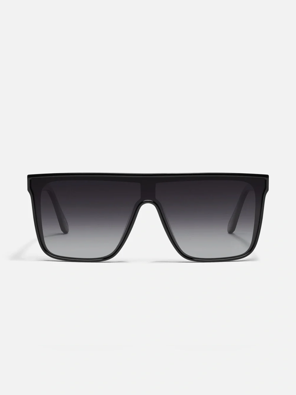 Quay Australia Black Nightfall curved Oversized Shield Sunglasses